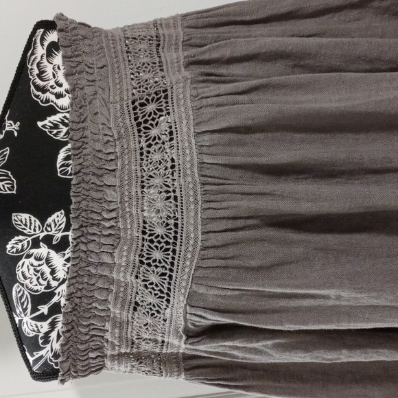 🖤Lin Nature🖤 - Gray/Taupe Linen Peasant Dress - Picture 4 of 9